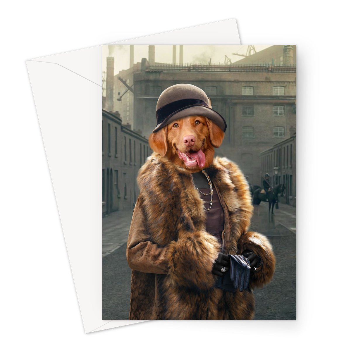 Polly (Peaky Blinders Inspired): Custom Pet Greeting Card - Paw & Glory - Dog Portraits - Pet Portraits