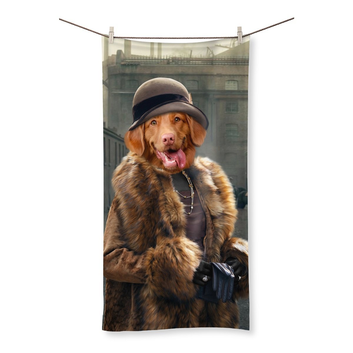 Polly (Peaky Blinders Inspired): Custom Pet Towel - Paw & Glory - Dog Portraits - Pet Portraits