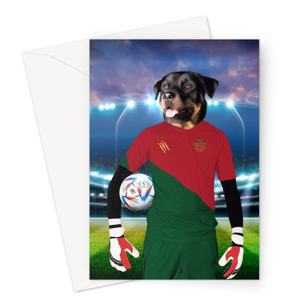 Portugal Football Team (FIFA 2022): Custom Pet Greeting Card - Paw & Glory - Dog Portraits - Pet Portraits