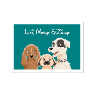 Print Your Digital 3 Pet Artwork On A Portrait - Paw & Glory - Dog Portraits - Pet Portraits