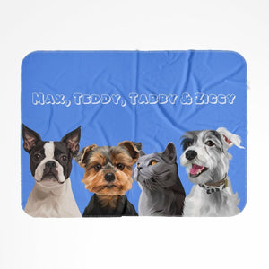 Print Your Digital 4 Pet Portrait On A Blanket - Paw & Glory - Dog Portraits - Pet Portraits