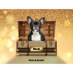 Pucci Luxury Trunk: Custom Digital Download Pet Portrait - Paw & Glory - Dog Portraits - Pet Portraits