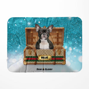 Pucci Luxury Trunk: Custom Pet Blanket - Paw & Glory - Dog Portraits - Pet Portraits