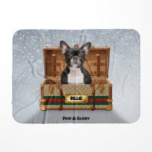 Pucci Luxury Trunk: Custom Pet Blanket - Paw & Glory - Dog Portraits - Pet Portraits