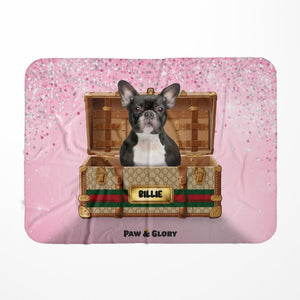 Pucci Luxury Trunk: Custom Pet Blanket - Paw & Glory - Dog Portraits - Pet Portraits