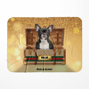 Pucci Luxury Trunk: Custom Pet Blanket - Paw & Glory - Dog Portraits - Pet Portraits