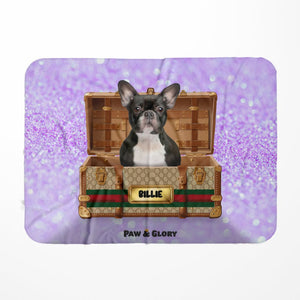 Pucci Luxury Trunk: Custom Pet Blanket - Paw & Glory - Dog Portraits - Pet Portraits