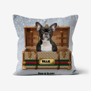 Pucci Luxury Trunk: Custom Pet Pillow - Paw & Glory - Dog Portraits - Pet Portraits