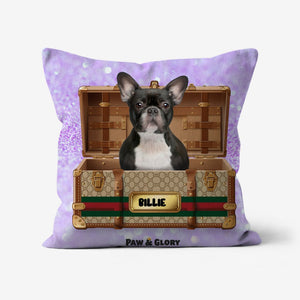 Pucci Luxury Trunk: Custom Pet Pillow - Paw & Glory - Dog Portraits - Pet Portraits