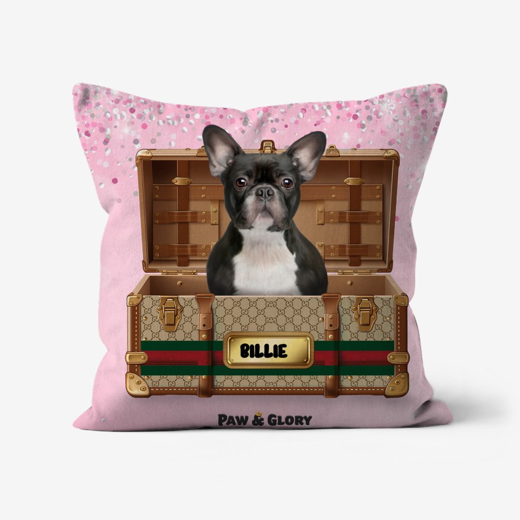 Pucci Luxury Trunk: Custom Pet Pillow - Paw & Glory - Dog Portraits - Pet Portraits