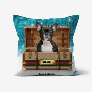 Pucci Luxury Trunk: Custom Pet Pillow - Paw & Glory - Dog Portraits - Pet Portraits