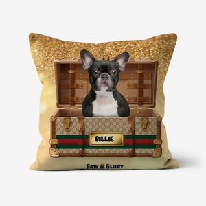 Pucci Luxury Trunk: Custom Pet Pillow - Paw & Glory - Dog Portraits - Pet Portraits