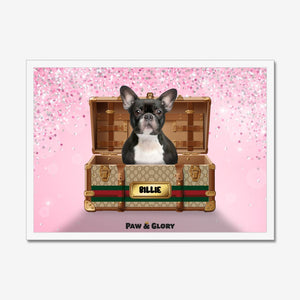 Pucci Luxury Trunk: Custom Pet Portrait - Paw & Glory - Dog Portraits - Pet Portraits