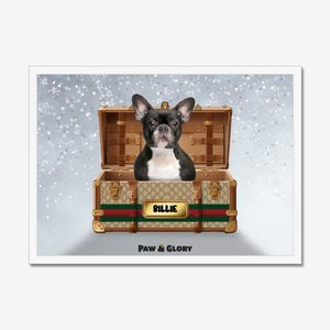 Pucci Luxury Trunk: Custom Pet Portrait - Paw & Glory - Dog Portraits - Pet Portraits