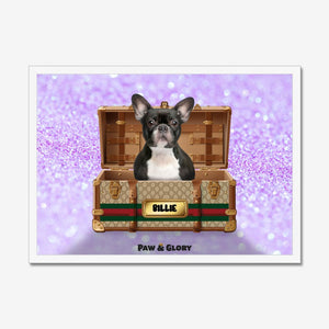 Pucci Luxury Trunk: Custom Pet Portrait - Paw & Glory - Dog Portraits - Pet Portraits