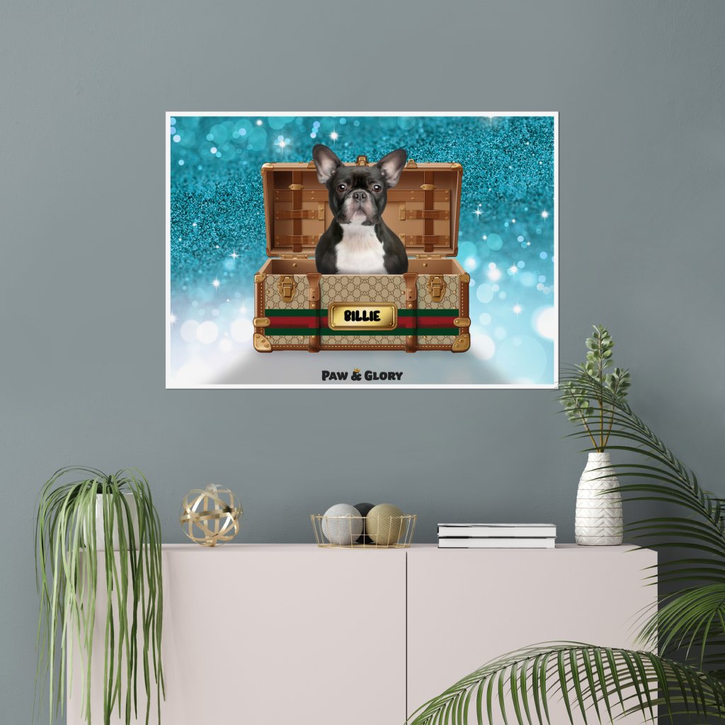 Pucci Luxury Trunk: Custom Pet Portrait - Paw & Glory - Dog Portraits - Pet Portraits