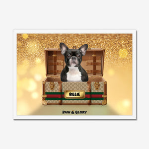 Pucci Luxury Trunk: Custom Pet Portrait - Paw & Glory - Dog Portraits - Pet Portraits