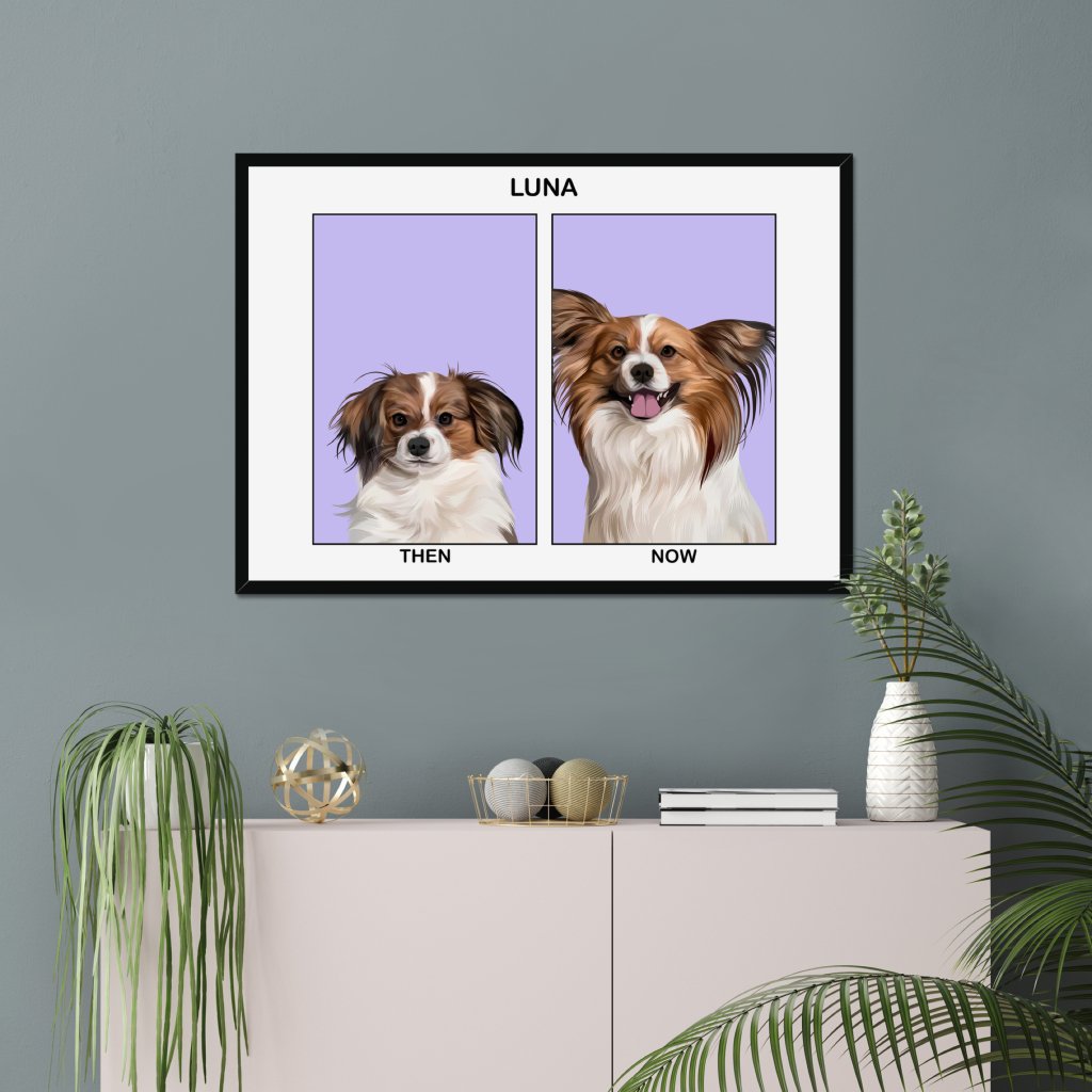 Puppy to Adult: Custom Modern Pet Portrait - Paw & Glory - Dog Portraits - Pet Portraits