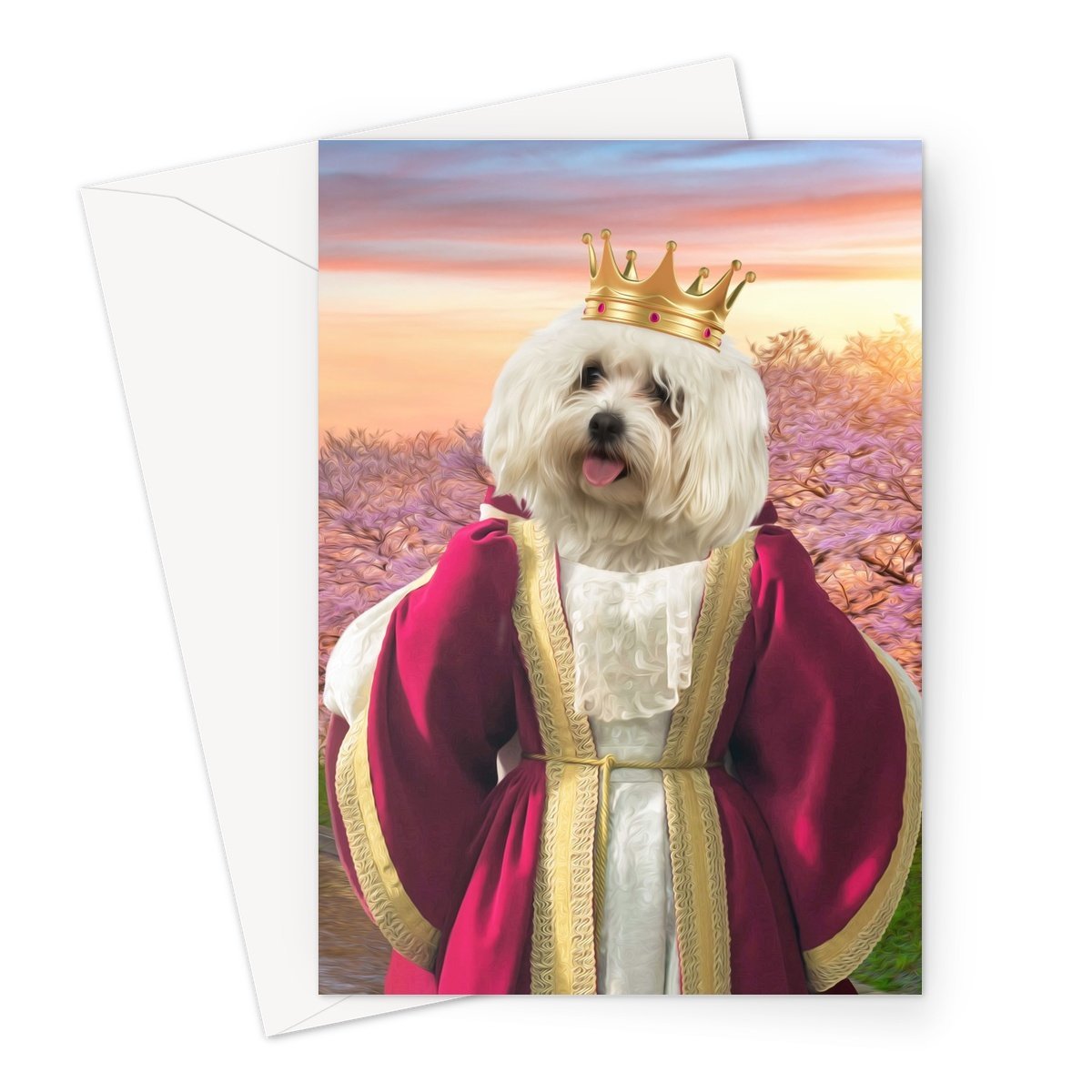 Queen Anne: Custom Pet Greeting Card - Paw & Glory - Dog Portraits - Pet Portraits