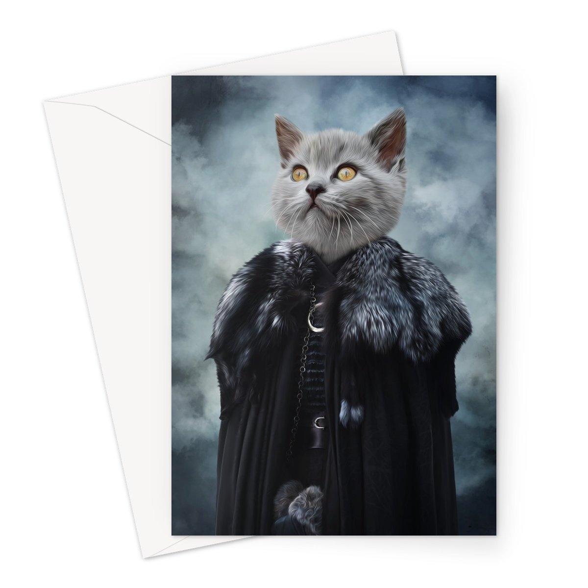 Queen Of The North (GOT Inspired): Custom Pet Greeting Card - Paw & Glory - Dog Portraits - Pet Portraits