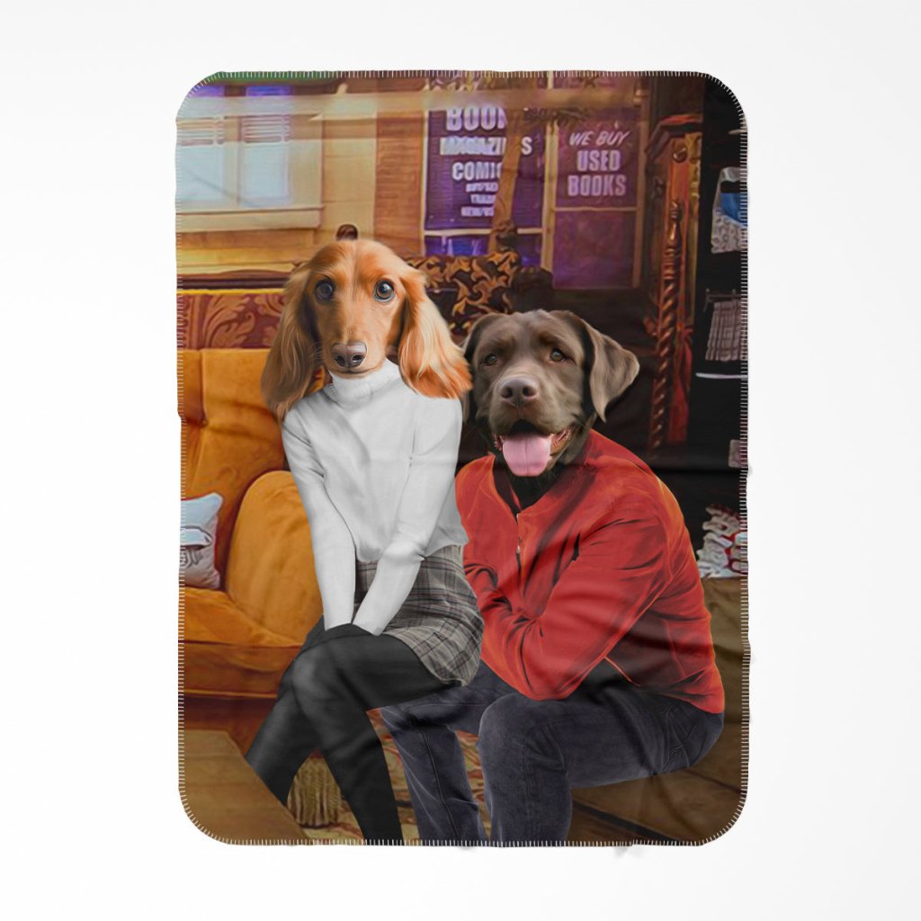 Rachel & Ross (Friends Inspired): Custom Pet Blanket - Paw & Glory - Dog Portraits - Pet Portraits