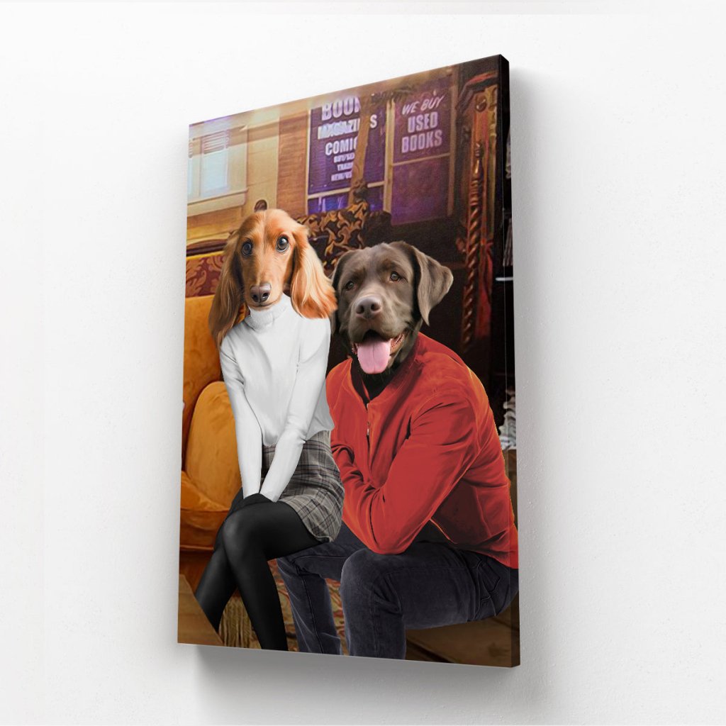 Rachel & Ross (Friends Inspired): Custom Pet Canvas - Paw & Glory - Dog Portraits - Pet Portraits