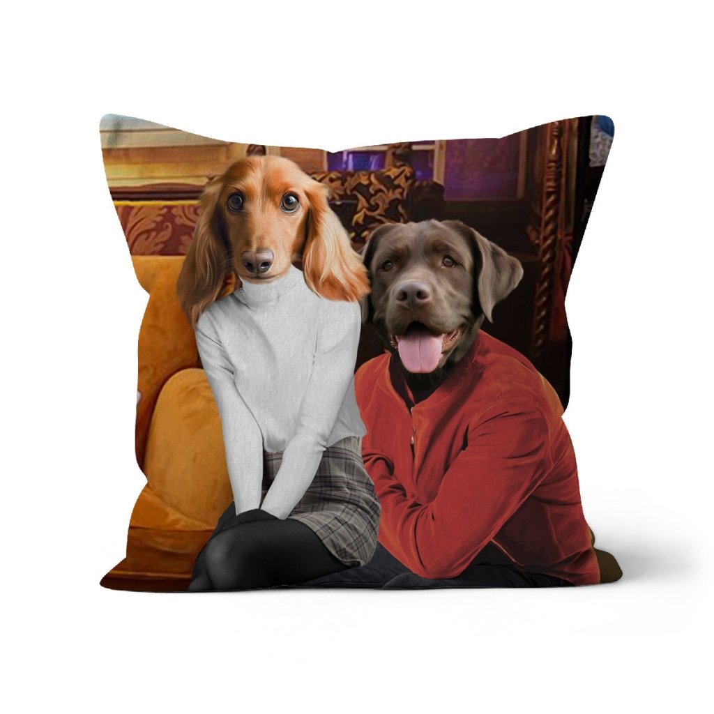 Rachel & Ross (Friends Inspired): Custom Pet Pillow - Paw & Glory - Dog Portraits - Pet Portraits