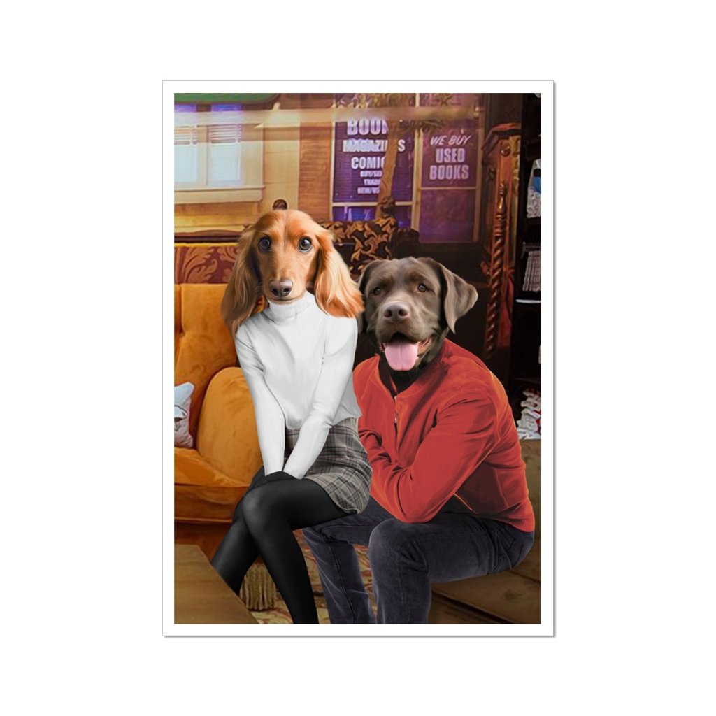 Rachel & Ross (Friends Inspired): Custom Pet Portrait - Paw & Glory - Dog Portraits - Pet Portraits