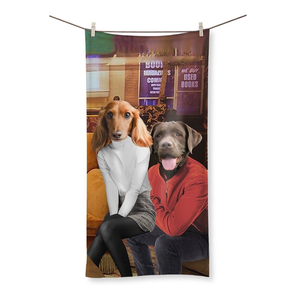 Rachel & Ross (Friends Inspired): Custom Pet Towel - Paw & Glory - Dog Portraits - Pet Portraits