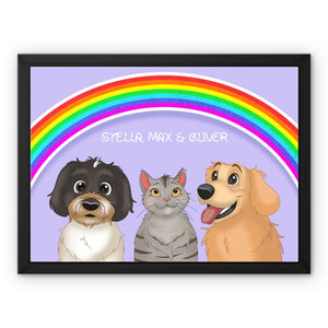 Rainbow: Cartoon Pet Canvas - Paw & Glory - Dog Portraits - Pet Portraits