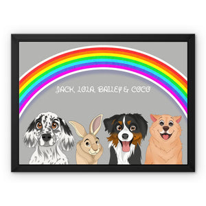 Rainbow: Cartoon Pet Canvas - Paw & Glory - Dog Portraits - Pet Portraits