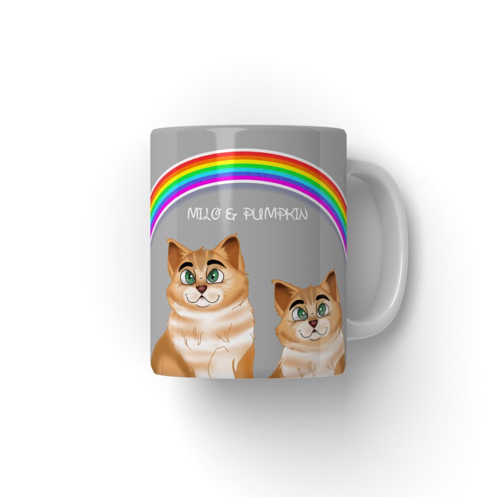 Rainbow: Cartoon Pet Coffee Mug - Paw & Glory - Dog Portraits - Pet Portraits