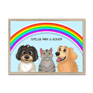 Rainbow: Cartoon Pet Portrait - Paw & Glory - Dog Portraits - Pet Portraits