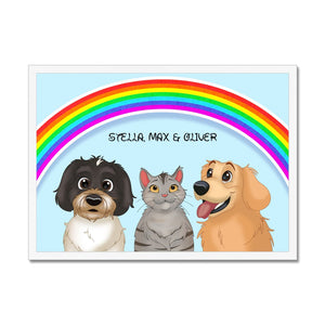 Rainbow: Cartoon Pet Portrait - Paw & Glory - Dog Portraits - Pet Portraits