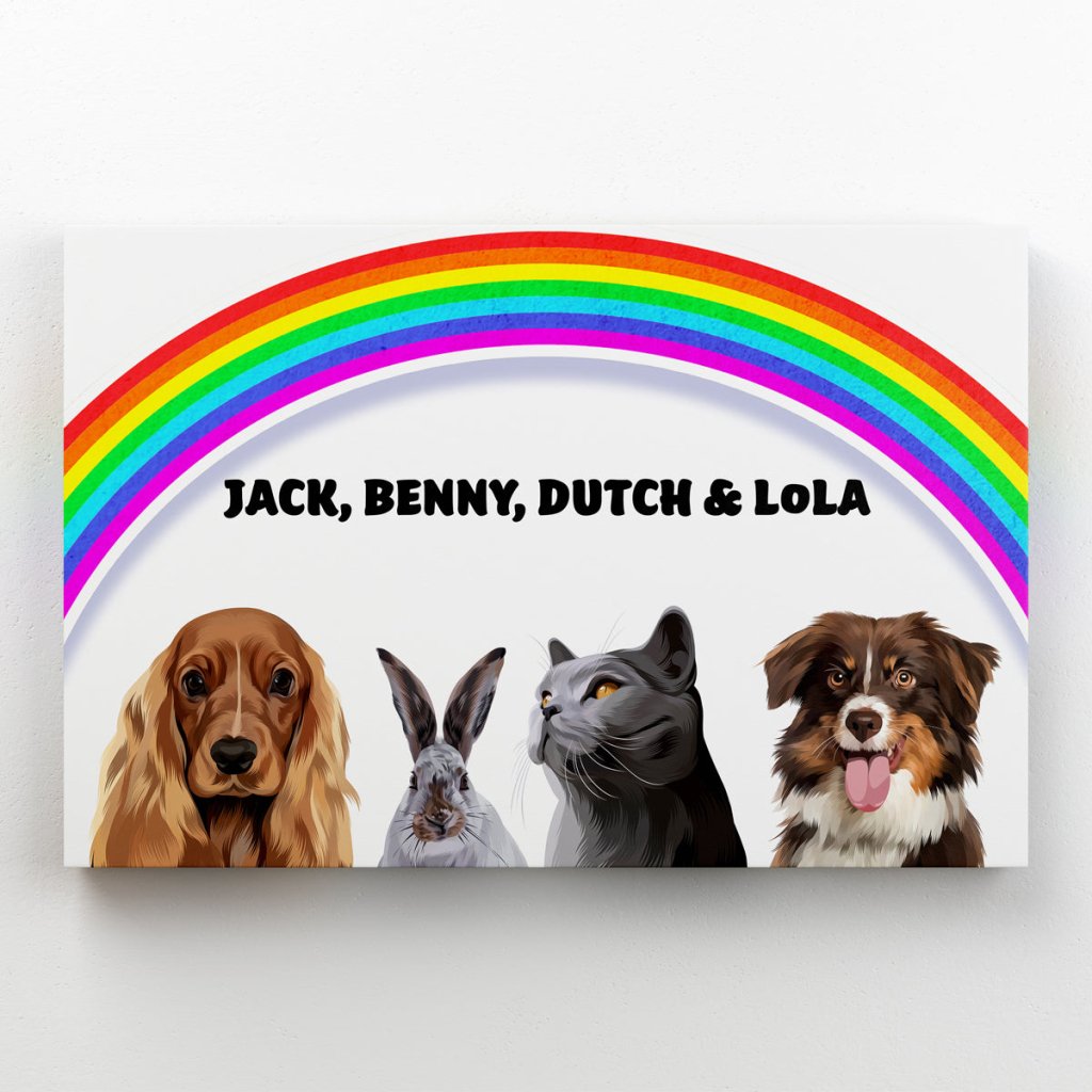 Rainbow: Modern Pet Canvas - Paw & Glory - Dog Portraits - Pet Portraits