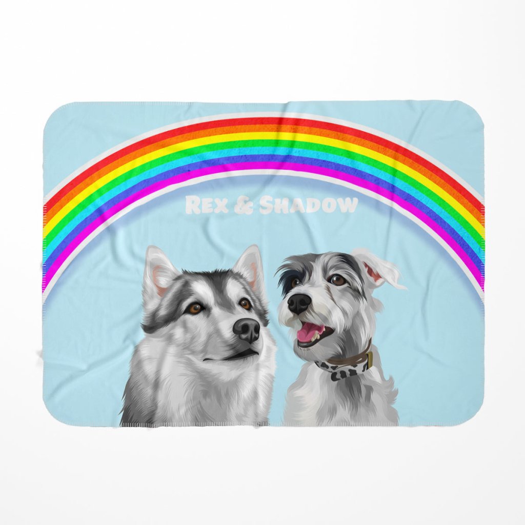 Rainbow: Modern Pet Fleece Blanket - Paw & Glory - Dog Portraits - Pet Portraits