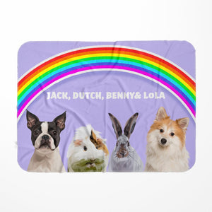 Rainbow: Modern Pet Fleece Blanket - Paw & Glory - Dog Portraits - Pet Portraits