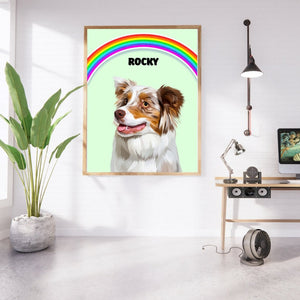 Rainbow: Modern Pet Portrait - Paw & Glory - Dog Portraits - Pet Portraits