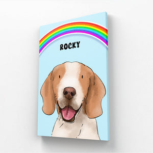 Rainbow: Watercolour Pet Canvas - Paw & Glory - Dog Portraits - Pet Portraits