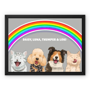 Rainbow: Watercolour Pet Canvas - Paw & Glory - Dog Portraits - Pet Portraits