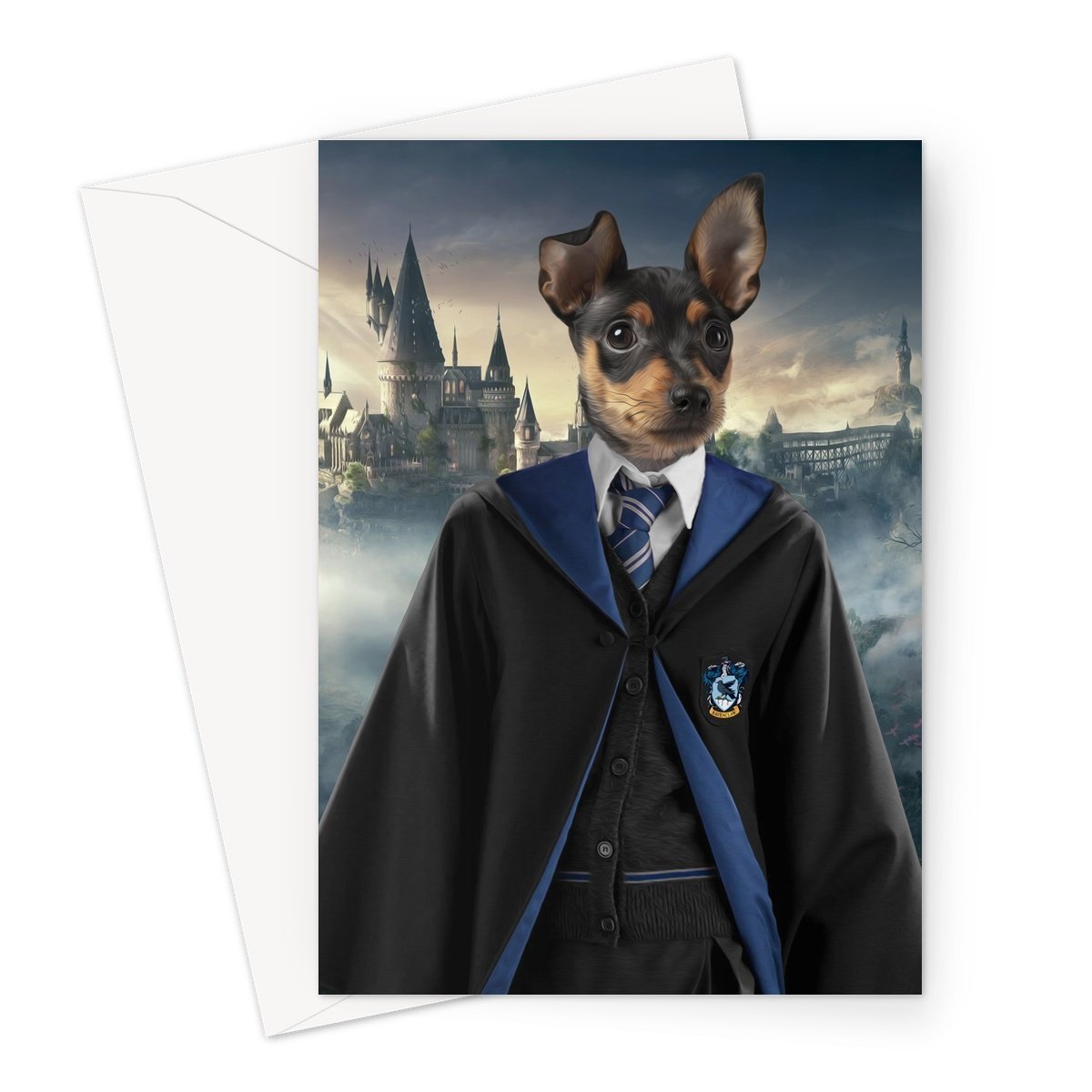 Ravenclaw (Harry Potter Inspired): Custom Pet Greeting Card - Paw & Glory - Dog Portraits - Pet Portraits