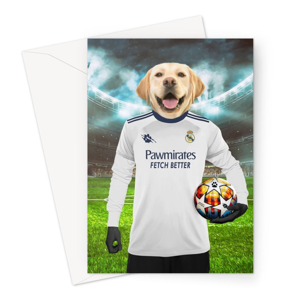 Real Pawdrid Football Club: Custom Pet Greeting Card - Paw & Glory - Dog Portraits - Pet Portraits