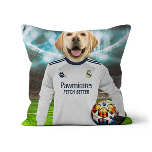 Real Pawdrid Football Club: Custom Pet Pillow - Paw & Glory - Dog Portraits - Pet Portraits