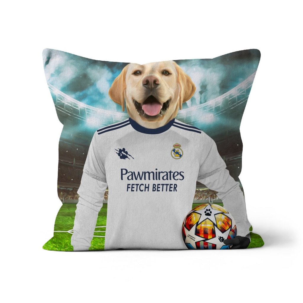 Real Pawdrid Football Club: Custom Pet Pillow - Paw & Glory - Dog Portraits - Pet Portraits