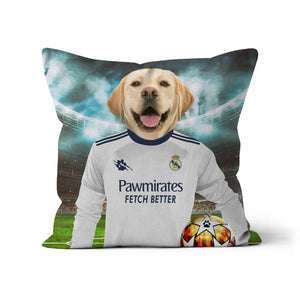 Real Pawdrid Football Club: Custom Pet Pillow - Paw & Glory - Dog Portraits - Pet Portraits