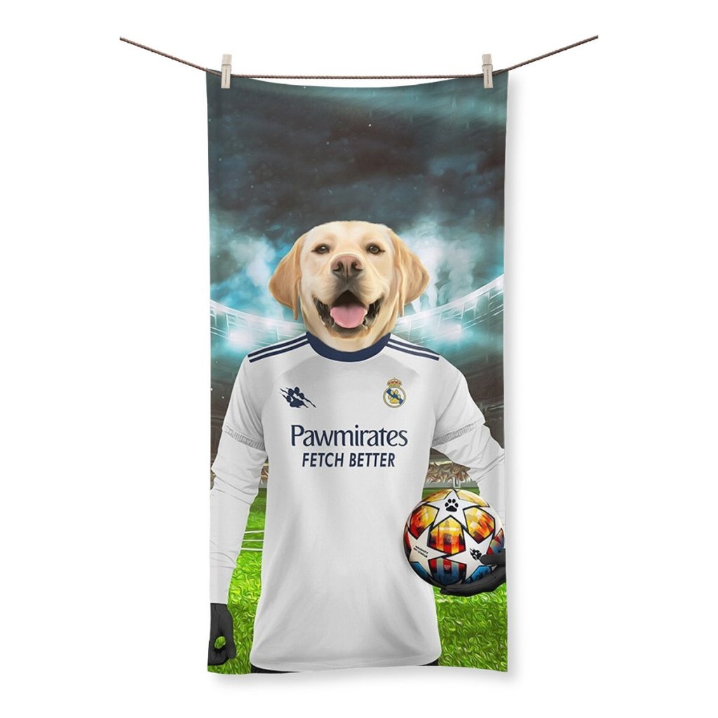 Real Pawdrid Football Club: Custom Pet Towel - Paw & Glory - Dog Portraits - Pet Portraits