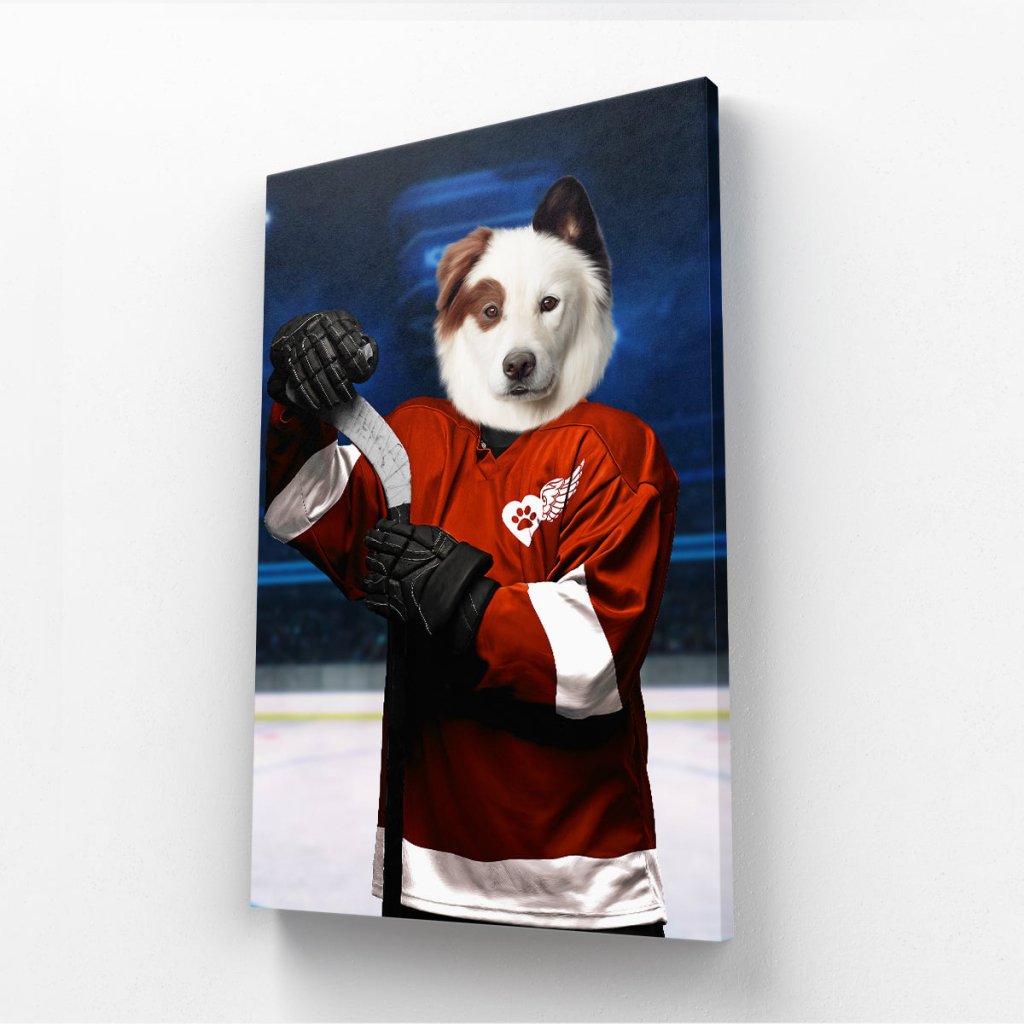 Red Paw Wings: Custom Pet Canvas - Paw & Glory - Dog Portraits - Pet Portraits