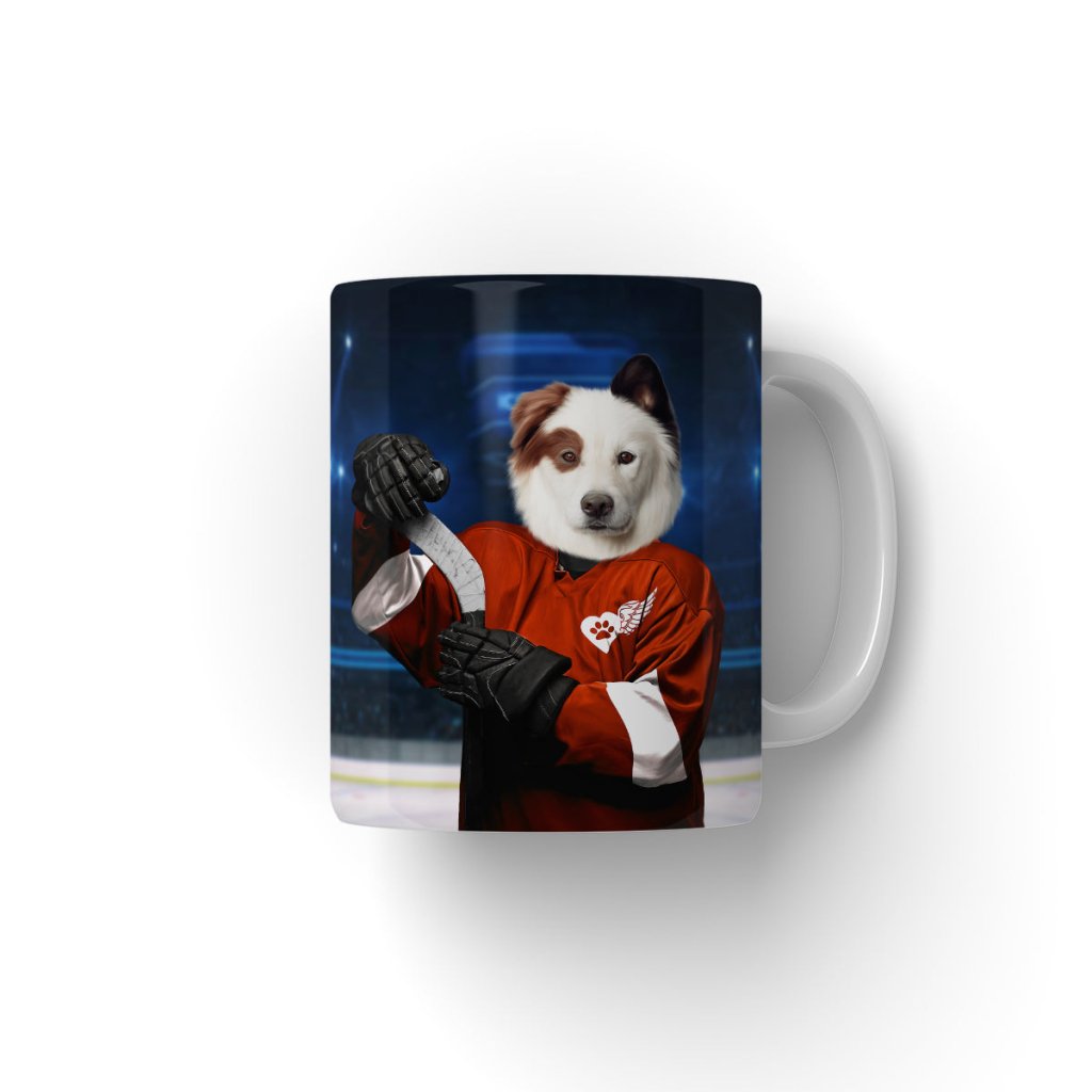 Red Paw Wings: Custom Pet Coffee Mug - Paw & Glory - Dog Portraits - Pet Portraits