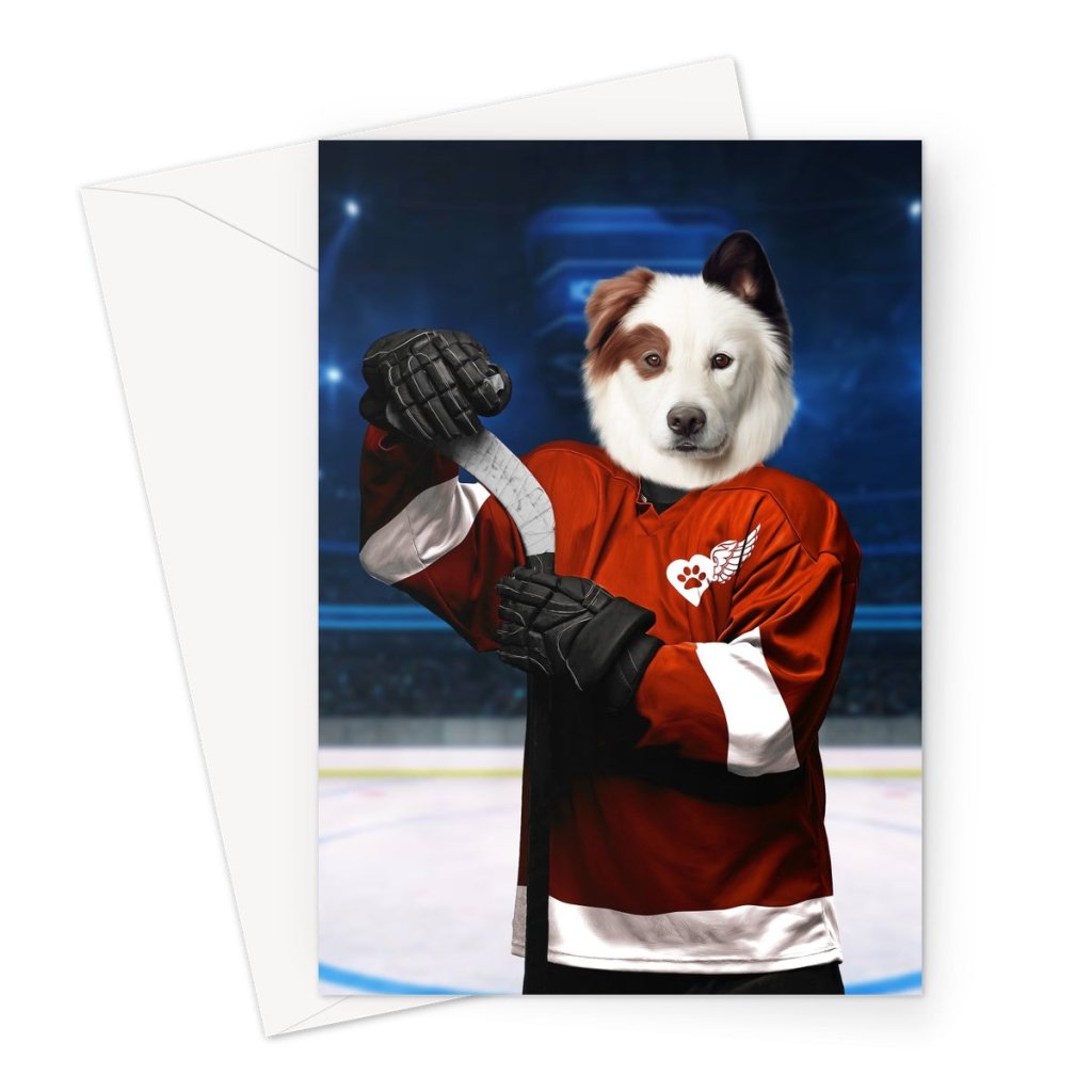 Red Paw Wings: Custom Pet Greeting Card - Paw & Glory - Dog Portraits - Pet Portraits