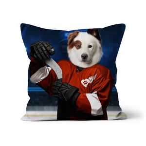 Red Paw Wings: Custom Pet Pillow - Paw & Glory - Dog Portraits - Pet Portraits